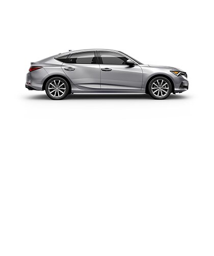 展示車款為Solar Silver Metallic色Acura Integra，側面視角。