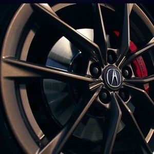 2026 Acura Integra煞車卡鉗細節。 2026 Acura Integra煞車卡鉗細節。