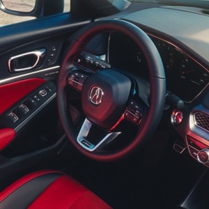 2026 Acura Integra方向盤細節。 2026 Acura Integra方向盤細節。
