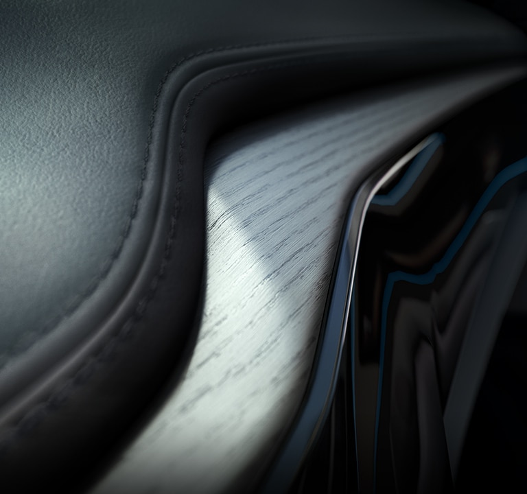 2022 Acura MDX先進組合原木與皮革細節