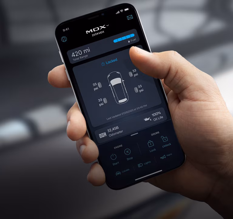 2026 Acura MDX電話螢幕搭配AcuraLink連線服務