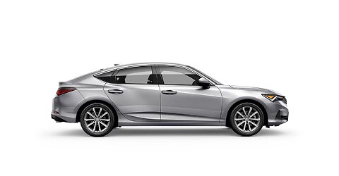 展示車款為Solar Silver Metallic色Acura 2026 Integra，側面視角（頂級小型SUV）。